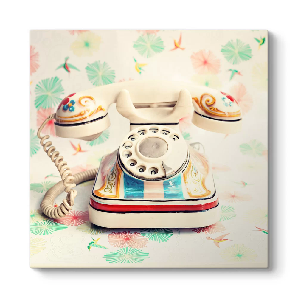 Renkli Retro Telefon Tablosu - Model 3